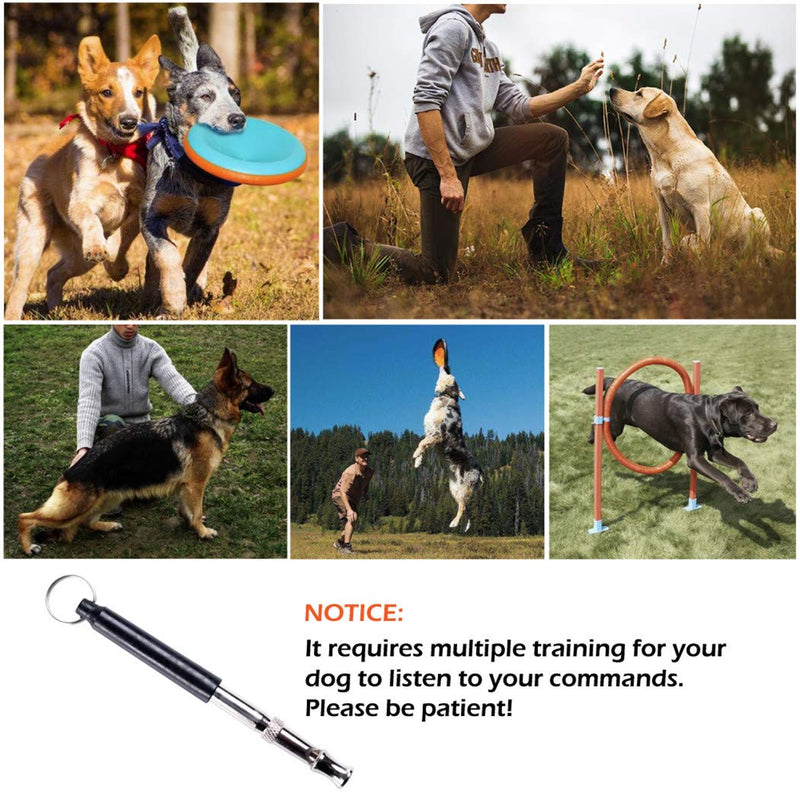 [Australia] - 2 Pack Dog Whistle for Stop Barking, Professional Ultrasonic Dog Whistles Puppy Bark Control Training Tool with Lanyard Black and White 