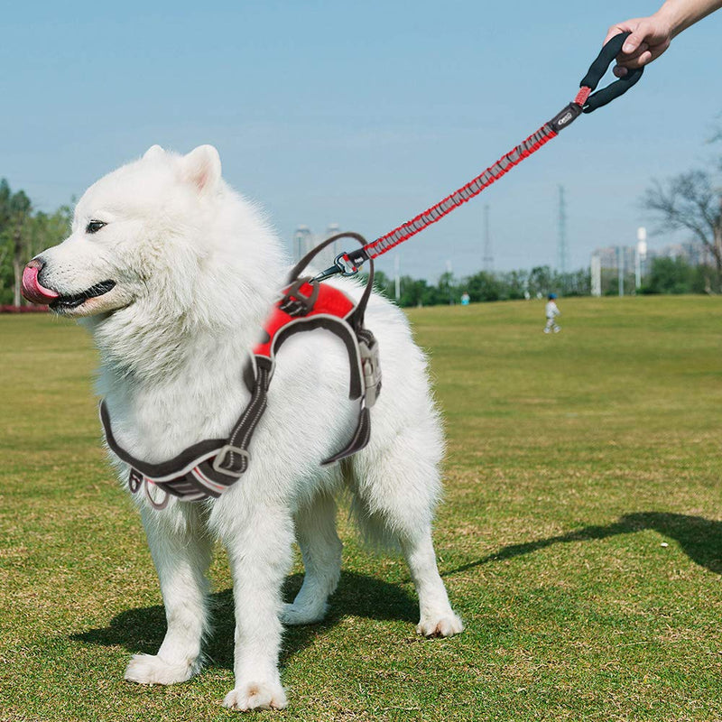 PETTOM Large Dog Harness Red Reflective No Pull Dog Harnesses Adjustable Soft Padded Strong Pet Harness with Handle for Small Medium Large Dogs Training Running(Red,Large) L - PawsPlanet Australia