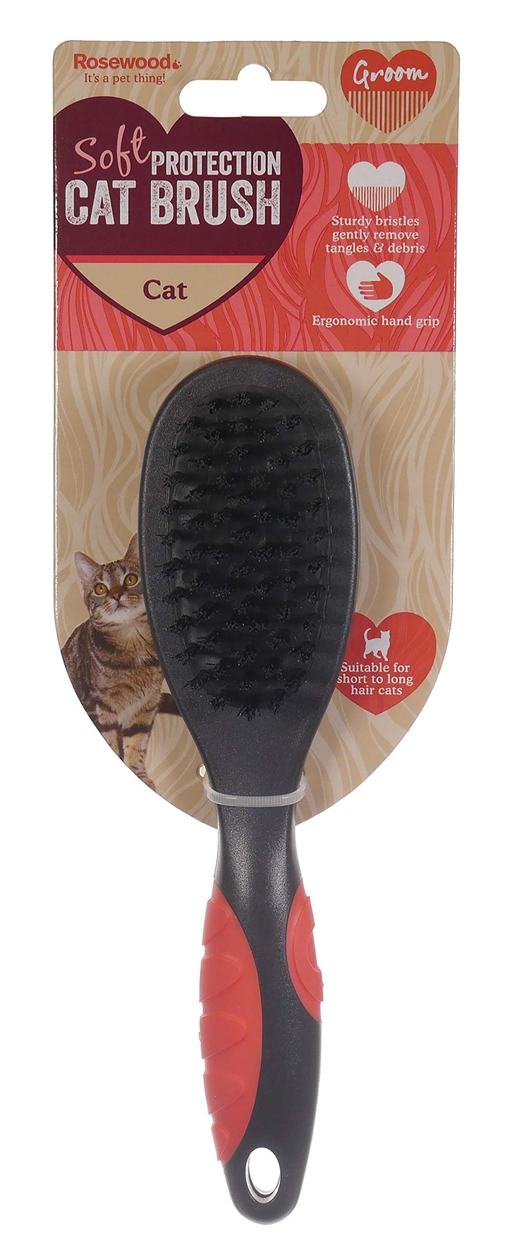 Rosewood Soft Protection Cat Brush One size Grey/Orange - PawsPlanet Australia