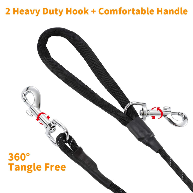 PETTOM Dog Training Lead Long Dog Line 10m 15m Extra Long Heave Duty Reflective Dog Leash for Small Medium Large Dogs Tracking Recall Training Outdoor (S: 5m / 16ft, Black) S: 5m / 16ft - PawsPlanet Australia