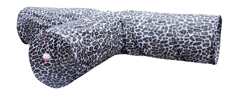 Feline Ruff Premium 3 Way Cat Tunnel. Extra Large 12 Inch Diameter and Extra Long. A Big Collapsible Play Toy. Wide Pet Tunnel Tube for Other Pets Too! Animal Print - PawsPlanet Australia