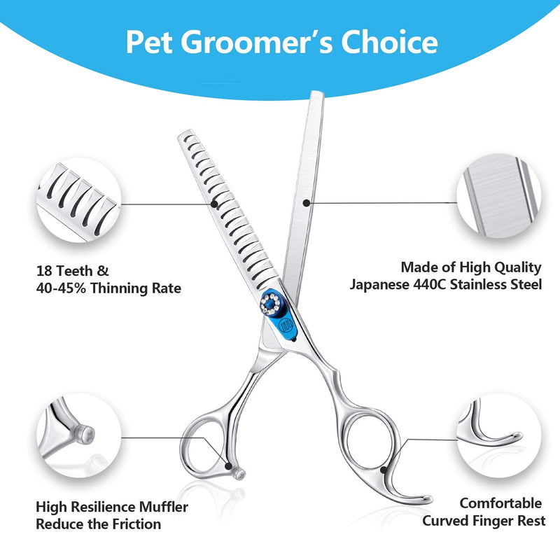 Moontay Professional Razor Edge Series - 7.0" Pet Grooming Cutting/Curved/Thinning Scissors - Dog Chunker Shears for Pet Groomer (Chunker Scissor) Chunker scissor - PawsPlanet Australia