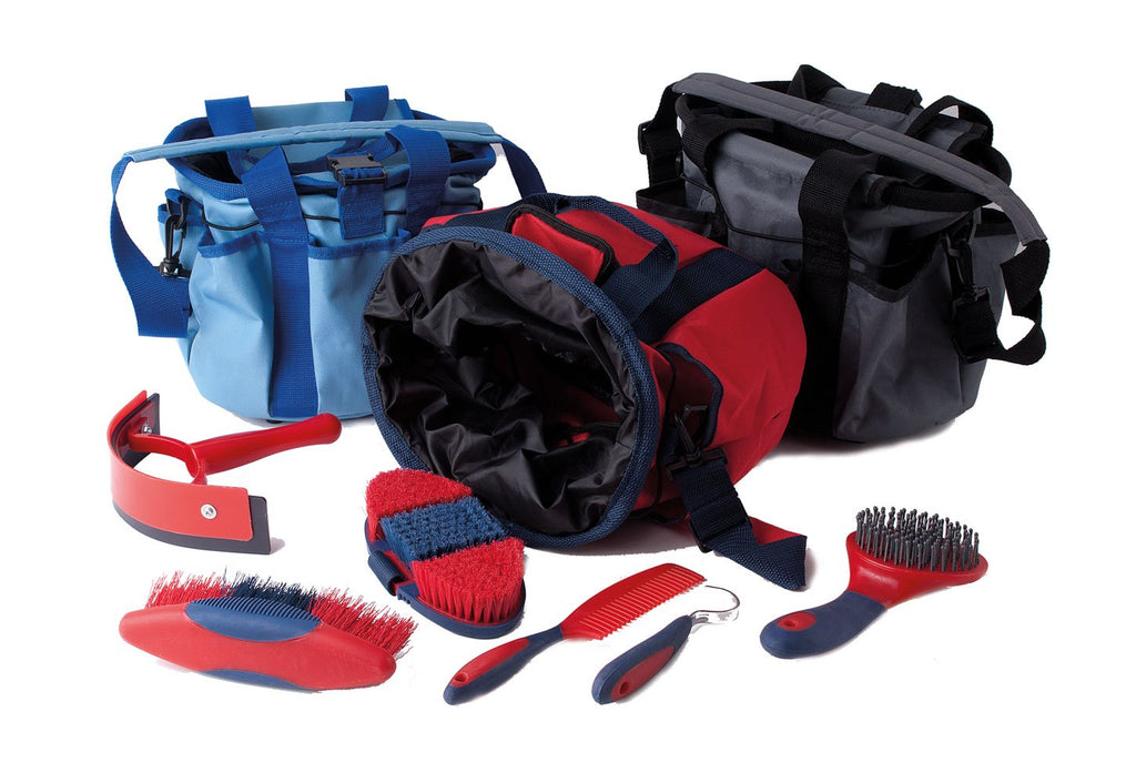 Rhinegold 0 Grooming Bag with Kit-Blue Grooming Brush, blue, one size - PawsPlanet Australia