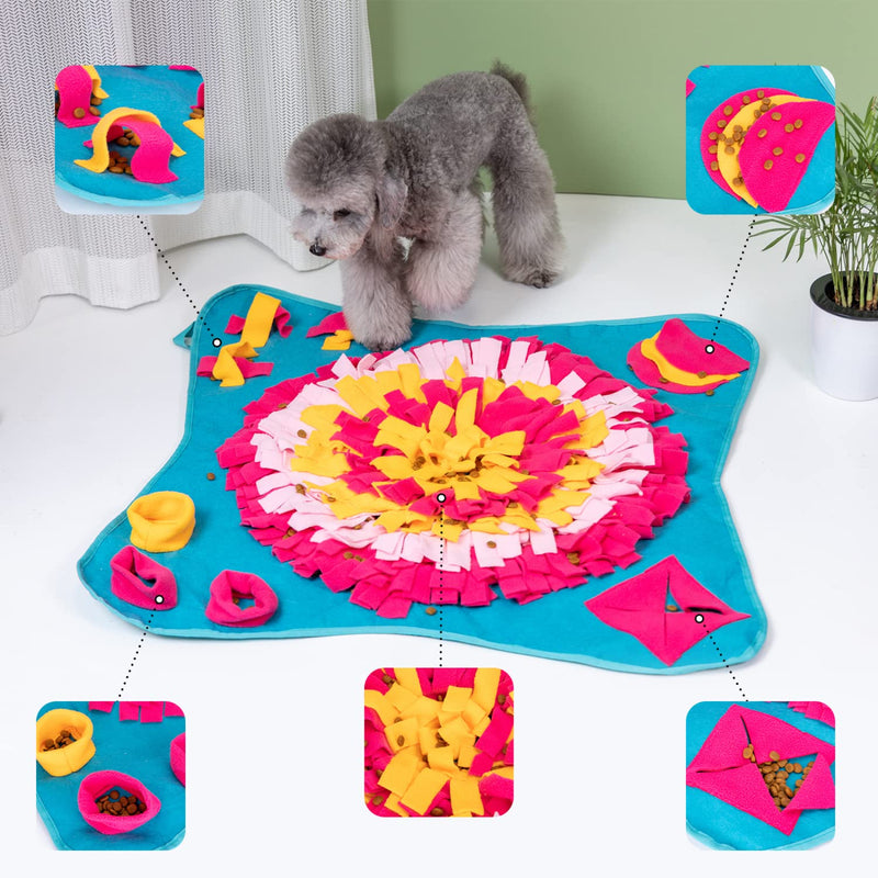 Nobleza Sniffing Carpet Dog Intelligence Toy, Sniffing Carpet Washable Foldable, Non-Slip Intelligence Dog Toy Sniffing Toy Promotes Natural Foraging Skills, 70 x 70 cm Blue - PawsPlanet Australia