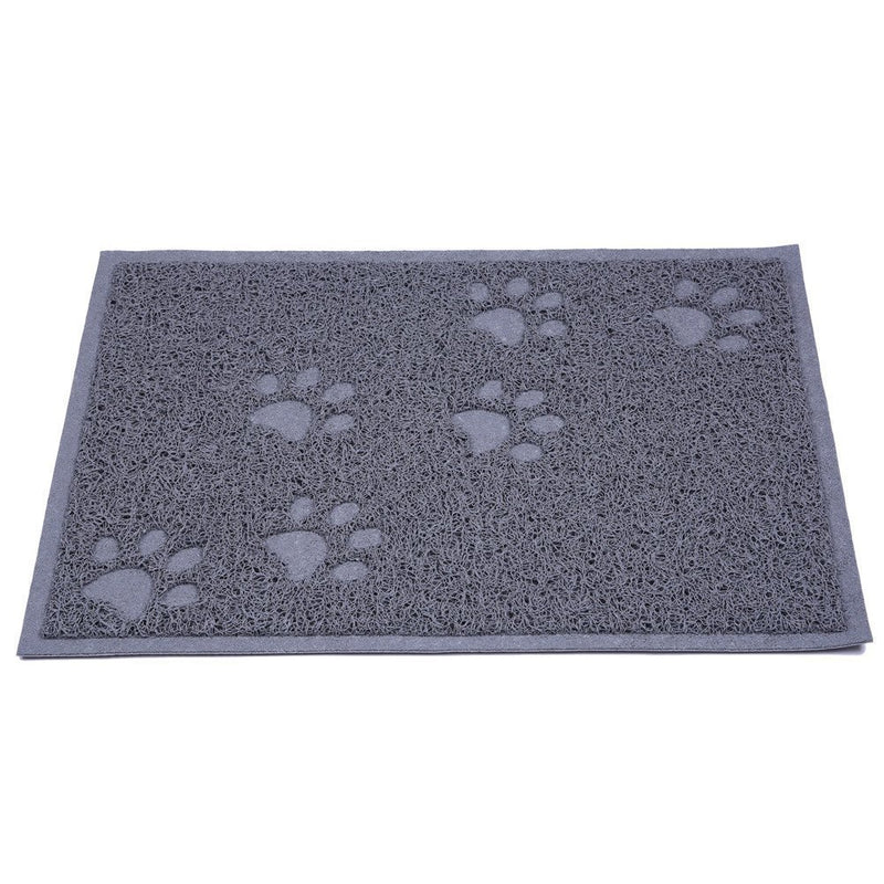 KINGCOO Cat Litter Box Mat, Waterproof Cat Litter Mat Catcher Trapper Table Food Mat Dog Cat,PVC 30 x 40 CM (Grey) Grey - PawsPlanet Australia