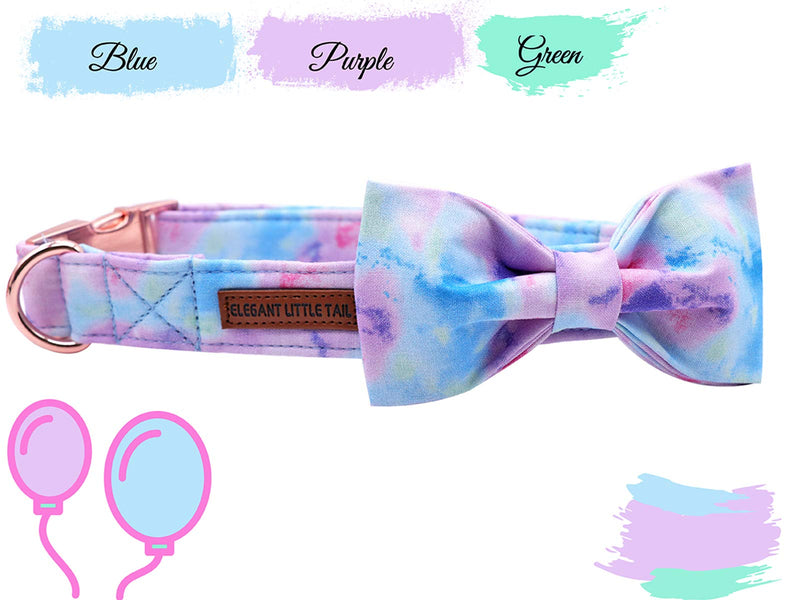 [Australia] - Elegant little tail Dog Collar with Bow, Soft&Comfy Bowtie Dog Collar, Adjustable Pet Gift Collars for Small Medium Large Dogs XS Colorful 