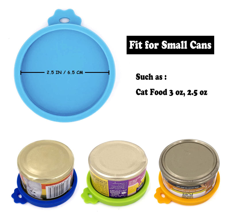 Comtim 4 Pack Cat Food Can Lids, Silicone Small Pet Food Can Lids Covers for 3 oz Cat Food Cans - PawsPlanet Australia