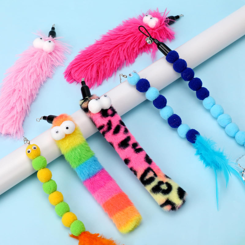 Pack of 8 Cat Toys, Interactive Cat Toys Replacement Cat Worm Toys Refills Cat Stick Replacement Worms Cat Toys Interactive Worms Cat Toys for Kittens and Cats (A) - PawsPlanet Australia