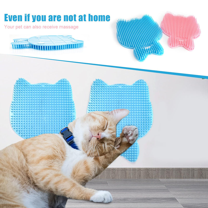 Cat Brush Massage Hair Removal Care Device - Cat Back Care Massager Cat Self Groomer for Massage Grooming and Playing Toy Brush for Kittens and Small Dogs, Pack of 2 - PawsPlanet Australia