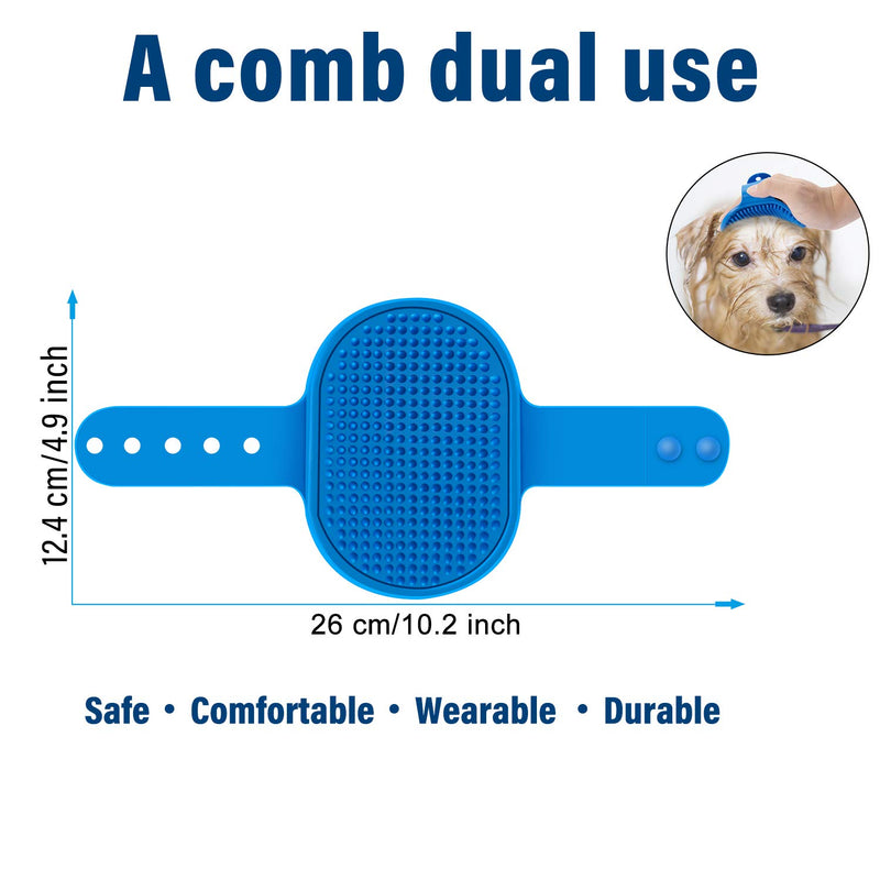 CGBE Dog Brush and Cat Brush, 2 in 1 Pet Undercoat Rake Grooming Tool for Deshedding, Mats & Tangles Removing, Shedding Brush and Dematting Comb for Large Small Dogs & Cats' Long & Short Hair Remover Large-Blue - PawsPlanet Australia