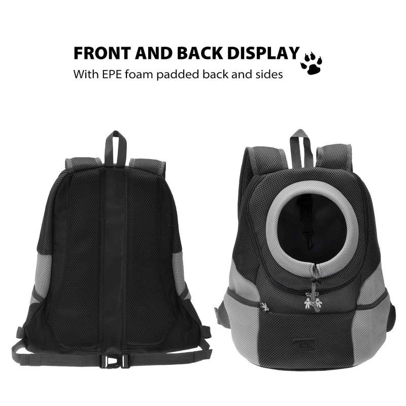 PETCUTE Pet Carrier Backpack Dog Travel Backpack Pet Carrying bag for Small Dogs cats Head Out Design Airline Approved for Bike Hiking Black M - PawsPlanet Australia