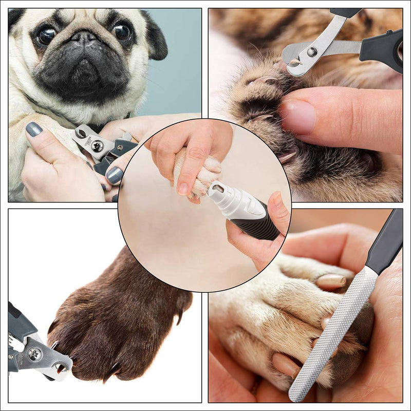 [Australia] - Dog Nail Grinder Kit,Electric Rechargeable Pet Nail Clippers Complete Manicure Grooming Tool for Small Medium Large Dogs and Cats 