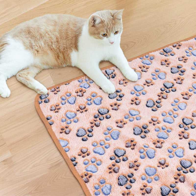 Pet Soft Dog Blankets Small - Fluffy Cats Dogs Blankets for Small Dogs, Cute Paw Print Pet Throw Puppy Cozy Blankets 3 Pack Dog Paw S - PawsPlanet Australia