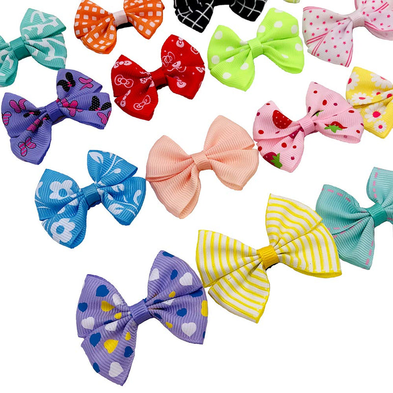 PET SHOW Dog Hair Bows with Alligator Clips for Small Dogs Bowknot Hair Clips Cat Puppy Yorkshire Grooming Hair Accessories Assorted Pack of 20 - PawsPlanet Australia