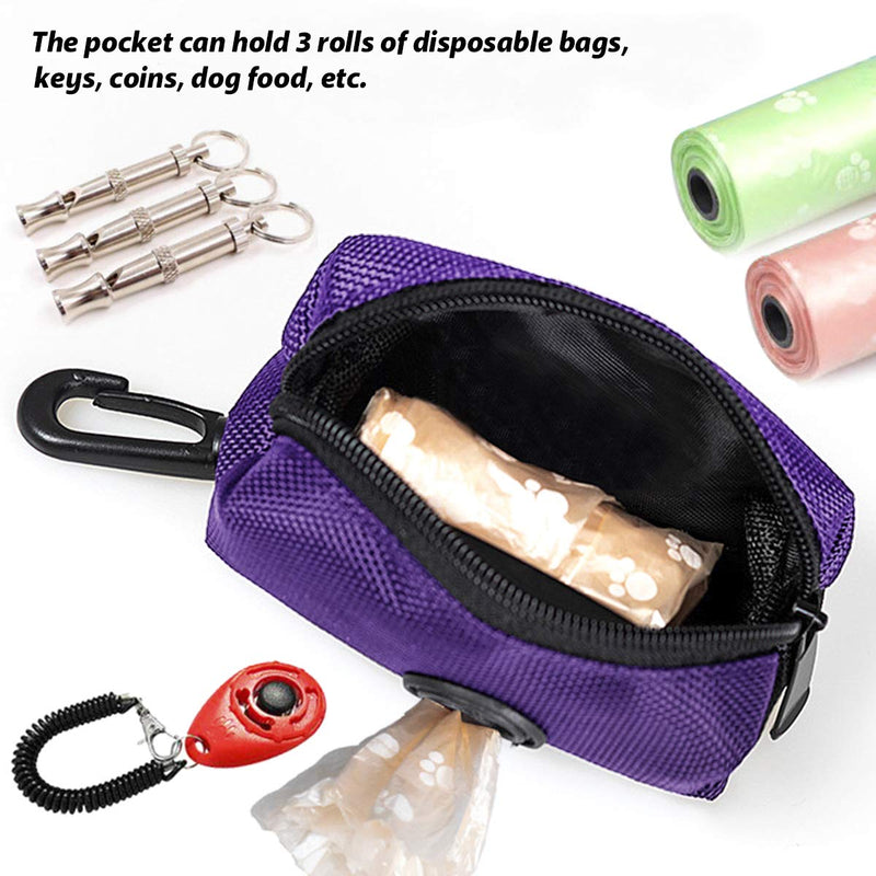 Dog Poop Bag Holder Waste Bag Dispenser for Leash Durable Dog Poop Waste Bag Container Fits Any Dog Leash Include 1 Roll of Dog Bags for Outdoor Dog Pet Walking Traveling Purple - PawsPlanet Australia