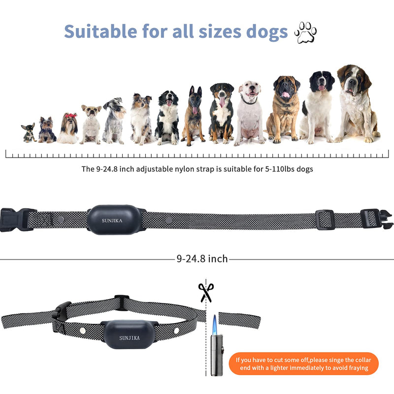 Dog Training Collar with Remote, Waterproof Rechargeable Dog Shock Collar with Beep Vibration Shock Modes for Small Medium Large Dogs(5-110Lbs)3000Ft Range adjustable Electric Shock Levels e Collar Grey - PawsPlanet Australia