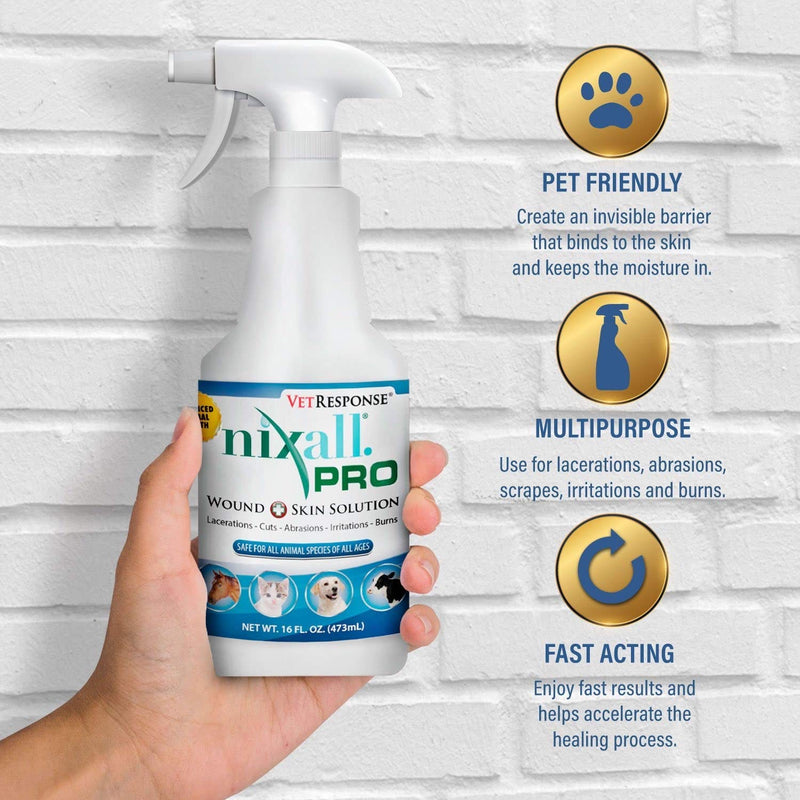 Nixall Pro Wound & Skin Spray 16oz/9.98 - PawsPlanet Australia