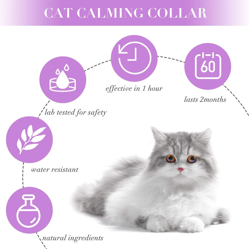 Weewooday 3 Pieces Cat Adjustable Calming Collar, Reduce Anxiety for Pets, Calm Collar Pacify Kitten, Suitable for Small, Medium and Large Cats (15 Inches) - PawsPlanet Australia