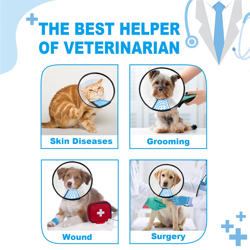 Supet Dog Cone Adjustable Pet Cone Pet Recovery Collar Comfy Pet Cone Collar Protective Collar for After Surgery Anti-Bite Lick Wound Healing Safety Practical Plastic E-Collar White L (Neck:13.5-19.0 in) - PawsPlanet Australia