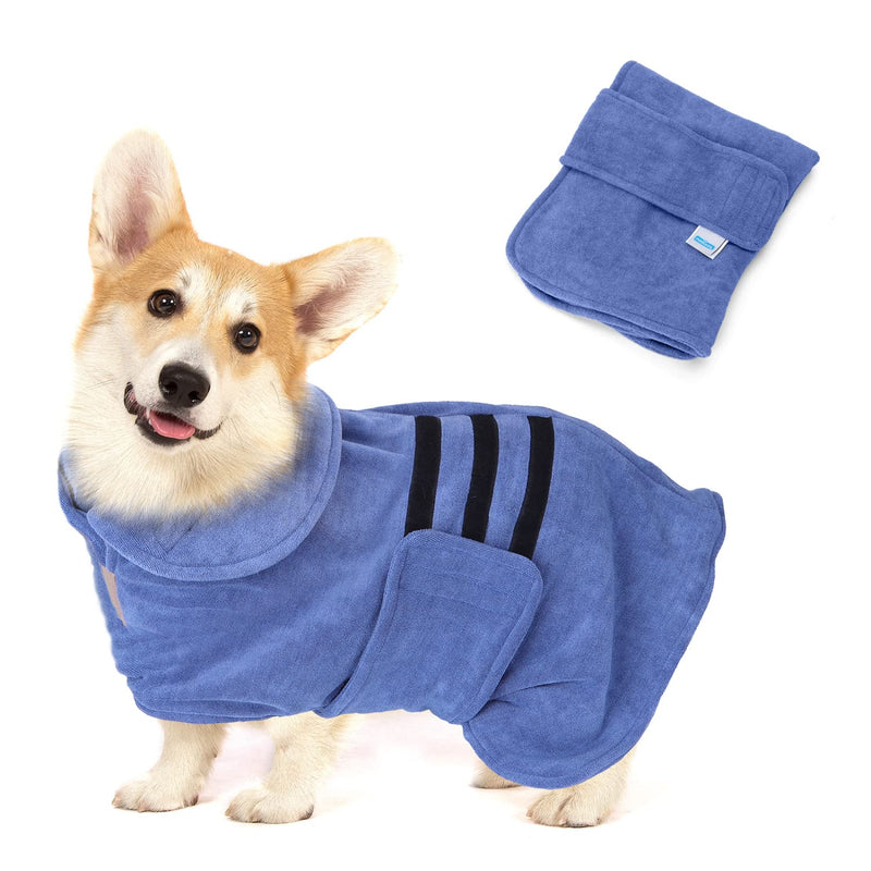 Nobleza microfiber dog bathrobe with Velcro fastener, super absorbent and quick-drying, bathrobe for all cats and dogs, five sizes, soft dog towel (M) M - PawsPlanet Australia