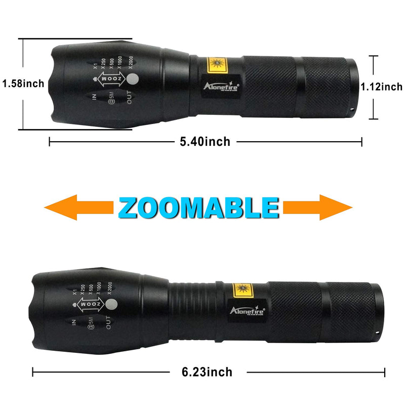 [Australia] - D Aventik Edison Design 365nm 395nm 2 in 1 Zoomable UV Flashlight &365nm Black Filter UV Flashlights Detector For Cat/Dog Urine, Pet Stains And Fluorescent Agents & Security Code 365nm&395nm 2in 1 