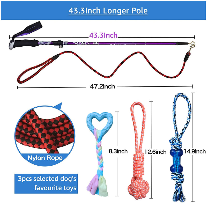 43.3Inch Long Flirt Pole for Dogs, Foldable Interactive Ball Rope Bone Chew Stick Chase Toy, Unbreakable Stronger Flirt Pole for Dogs Large Breed, Heavy Duty for Small Medium Dogs Training Exercise - PawsPlanet Australia