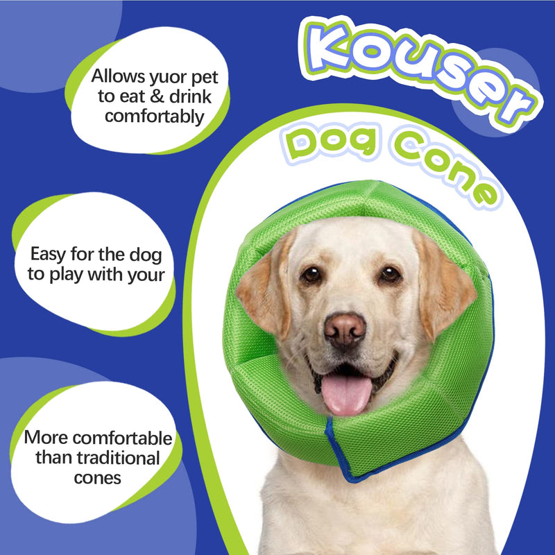 Kuoser Soft Dog Cone Collar After Surgery, Adjustable Dog Recovery Cone Collar, Elizabethan collar for dogs Anti-Bite, Breathable Dog Cones for Large Medium Small Dogs Anti-Lick Protective Wound(Blue) M(Neck Girth:11.02"-14.17") Blue - PawsPlanet Australia