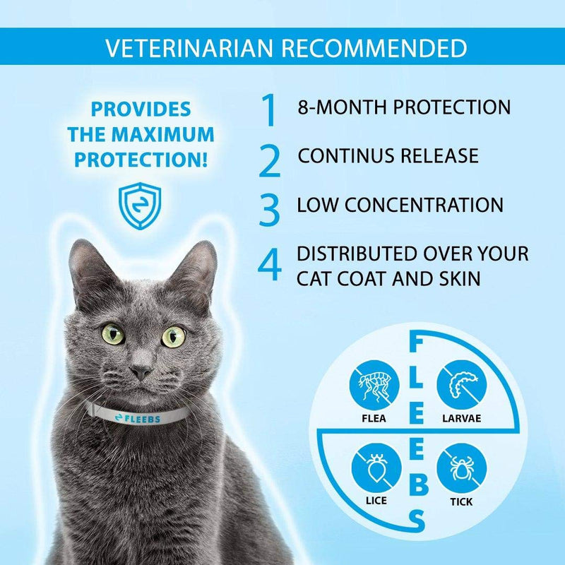 Flea Collar for Cats and Kittens, Flea and Tick Prevention for Cats, Natural Cat Flea Collar 8 Month Protection Fits All Cats, Random Design 2 Pack - PawsPlanet Australia
