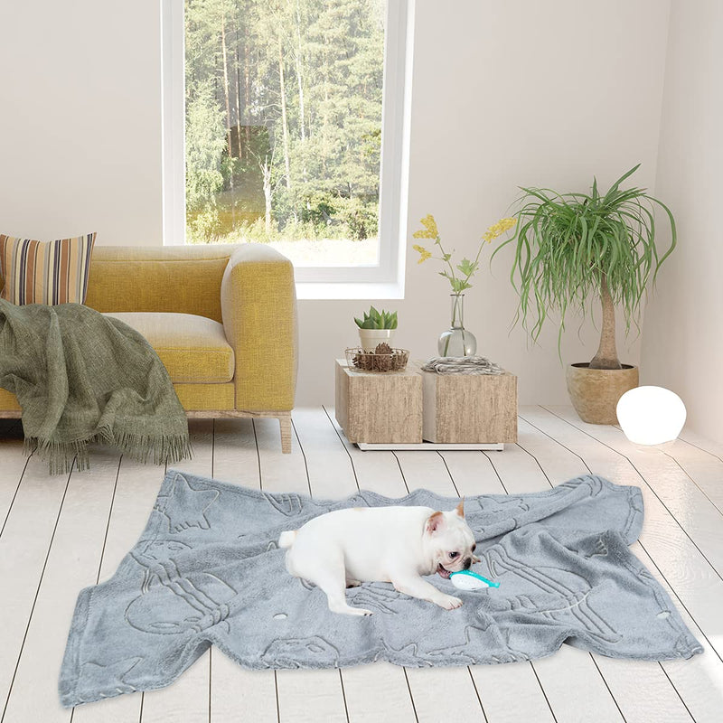 Pet Soft Blanket for Dogs – Luminous Cat & Dog Blanket for Medium to Large Dogs, Pink Dots Printed Blanket for Dogs, Soft Pet Kitten Puppy Throw Blankets (Gray, 39.4x27.5) Gray 39.4x27.5" - PawsPlanet Australia