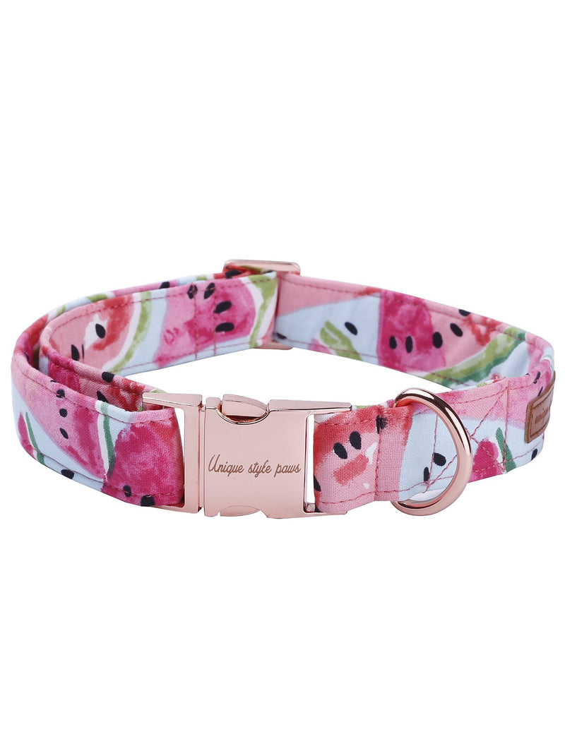 [Australia] - USP Pet Soft&Comfy Bowtie Dog Collar and Cat Collar Pet Gift for Dogs and Cats Adjustable Pure Cotton Collars 6 Sizes and 5 Patterns S Watermelon 