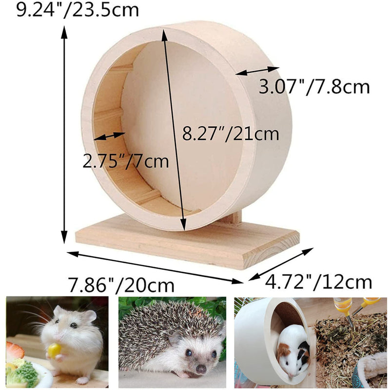 Hamster Wooden Wheels, Small Pets Silent Running Wheel, Mute Exercise Spinner Non Slip Hamster Cage Accessories Toys for Syrian Hamster Gerbil Guinea Pig - PawsPlanet Australia