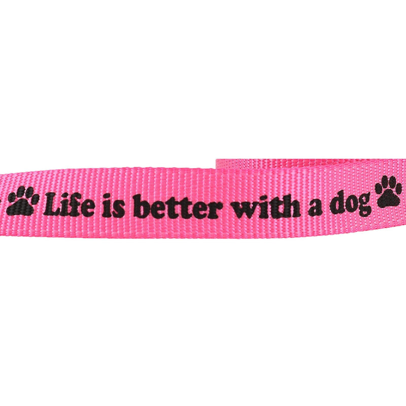 Ascentix Life is Better Nylon Dog Leash Pink - PawsPlanet Australia