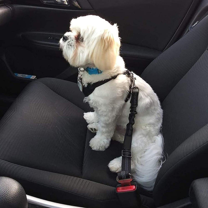elloLife elloLife 2 Pack Dog Seat Belt, Adjustable Dog Safety Harness for Car for All Dog Breeds, Cats and Car Types, Black [Pack of 2] - PawsPlanet Australia