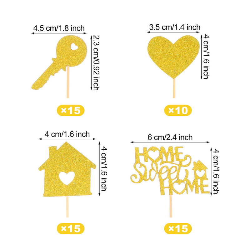 55 Pieces Sweet Home Cupcake Toppers and 2 Pieces Welcome Home Banner Home Sweet Home Banner for House Warming Party Decoration Supplies - PawsPlanet Australia