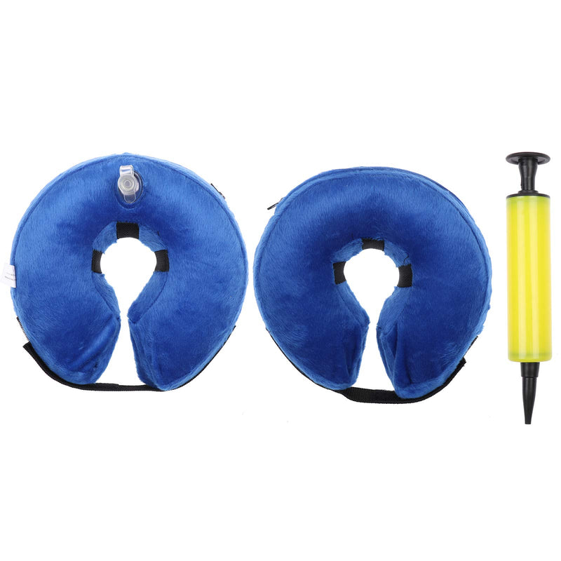 WWmily 2 Pack Blue Pets Inflatable Dog Collar Adjustable Cone After Pet Surgery Protective Inflatable Collar Prevent Pet from Biting & Scratching for Dogs and Cats - PawsPlanet Australia
