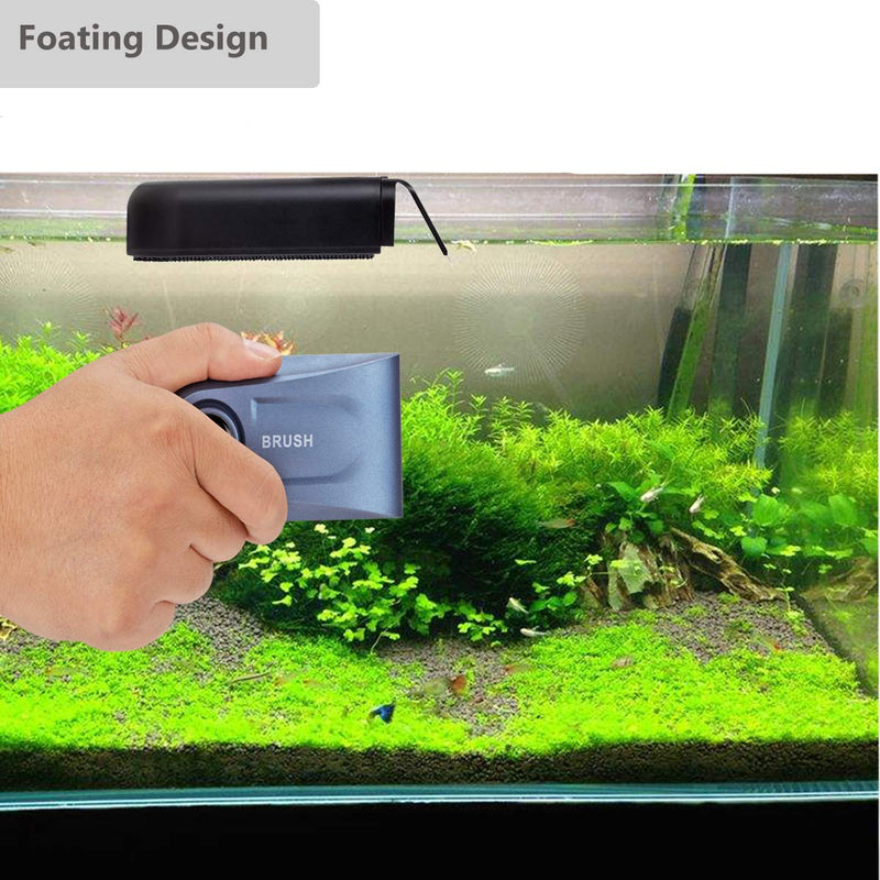 [Australia] - Hygger Algae Scraper Aquarium Magnetic Cleaner, Fast Cleaning Brush with Detachable Blade, Floating Magnet Scrubber for Glass Fish Tank 60 to 200 Gallon, Comes with 2 Blades Medium 