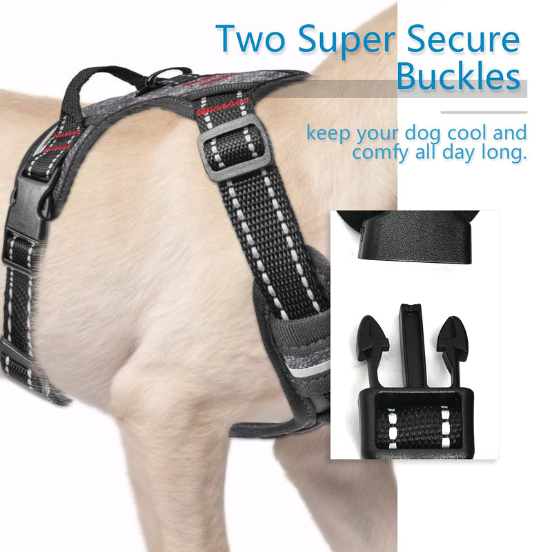 SUPPETS No Pull Dog Harness with Leash Reflective Padded Pet Vest Adjustable Soft Puppy Harness with Easy Control Handle for Dogs and Cats, Black,(XXXS-Size,Neck Girth: 7.5"-8.5",Chest Girth: 9.5") - PawsPlanet Australia