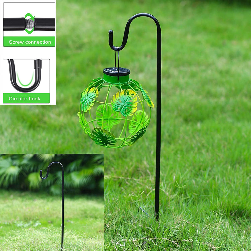 DDGAO Wild Bird Feeder Pole. Feeding Station with Decorative Finial & Two Hooks for any Feeders such as Seed, Peanut, Sunflower & Fatball. Metal, Freestanding Ready for the Garden & Outdoors 124cm Double hook - PawsPlanet Australia