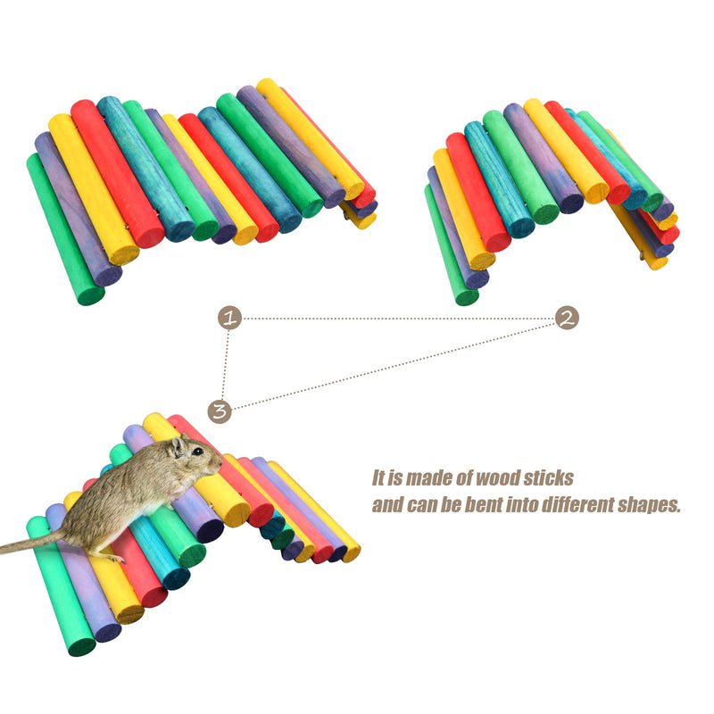 [Australia] - Wooden Ladder Bridge, Hamster Wooden Bridge Mouse Rodents Chew Toy Rat Natural Hideout Ladder, Small Animals Cage Wood Ladder for Guinea Pig Chinchilla Ferret Reptile 2 Ladder 