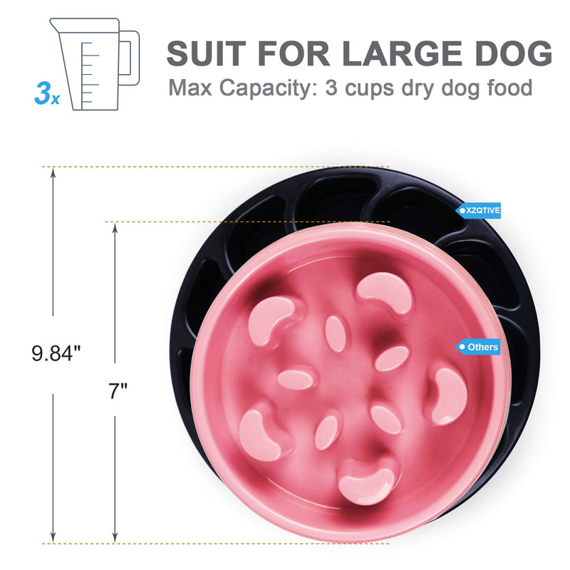 [Australia] - XZQTIVE Dog Bowl, Slow Feeder for Dog, Funny Slow Eating Bowls Stop Bloat Bowl Large Black 