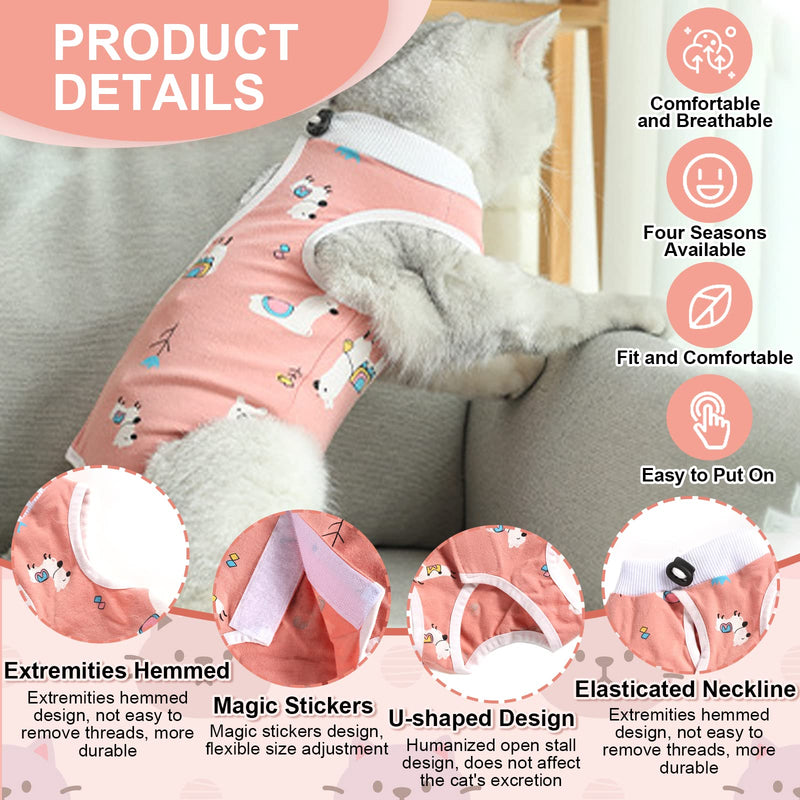 HACRAHO Cat Recovery Suit, 1 PCS Alpaca Pattern Thin Cotton Cat Recovery Kit Breathable Cat Surgery Protective Shirt After Recovery Surgery for Small Cats and Puppies, M - PawsPlanet Australia