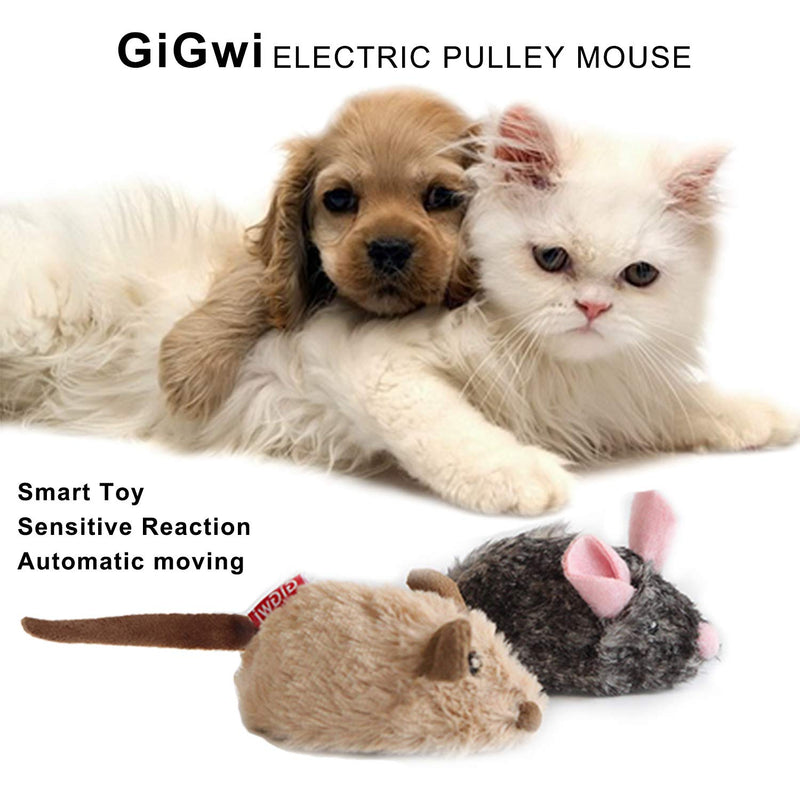 [Australia] - Vealind GiGwi Automatic Moving Mouse Toy for Cats with Rattling Sounds Coffee 