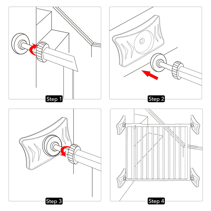 Baby Gate Wall Protector, 4 Pack Dog Gates Wall Cups Protect Walls & Doorways from Pet for Child Pressure Mounted Stair Safety Gate- Fit All Safety Gate - PawsPlanet Australia