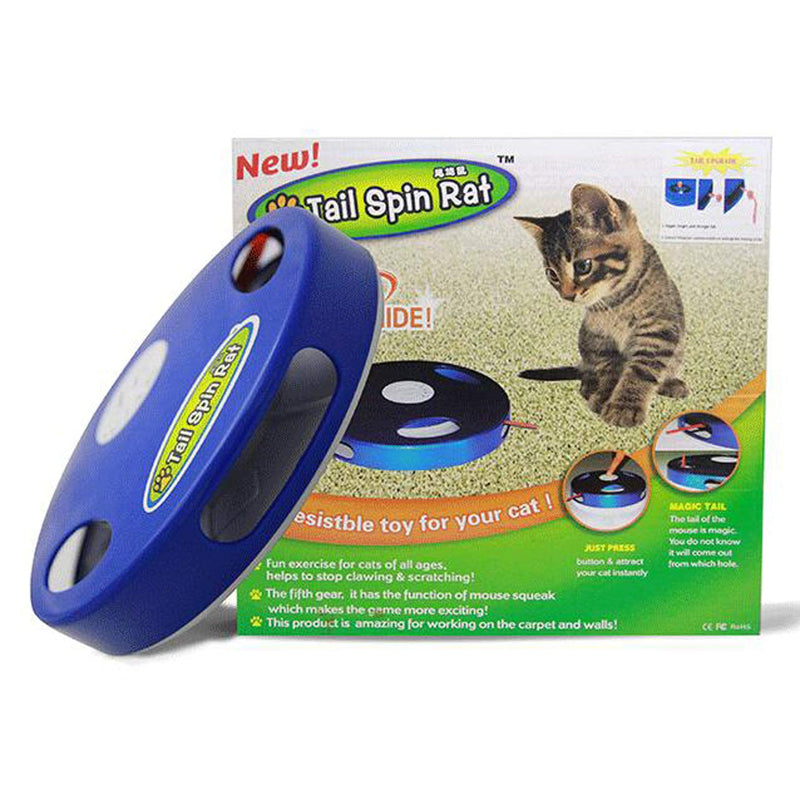 [Australia] - Buyter Electric Vocal Funny Cat Turntable Automatic Multi-Position Pet Tail Spin Rat Toys 