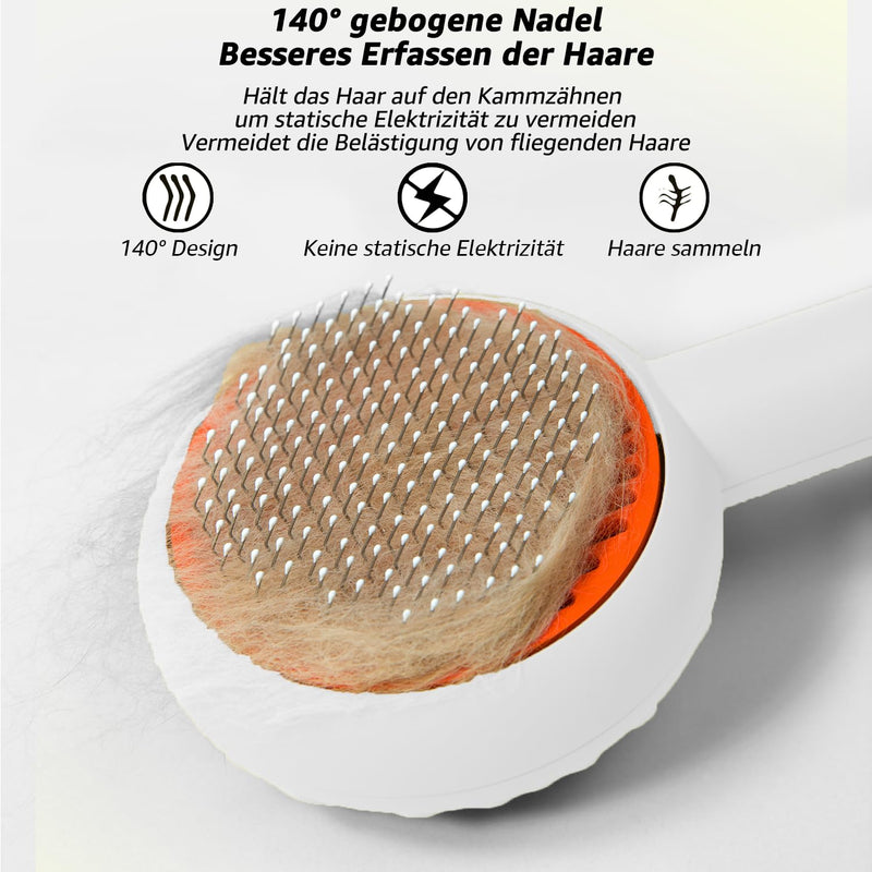 Peticularz® Donut Shaped White Pet Comb for Dogs & Cats, Gentle Grooming, Detangling & Massage Brush, Effective Grooming for Pets, Innovative Design for Easy Use Donut Shaped L19.6cm - PawsPlanet Australia