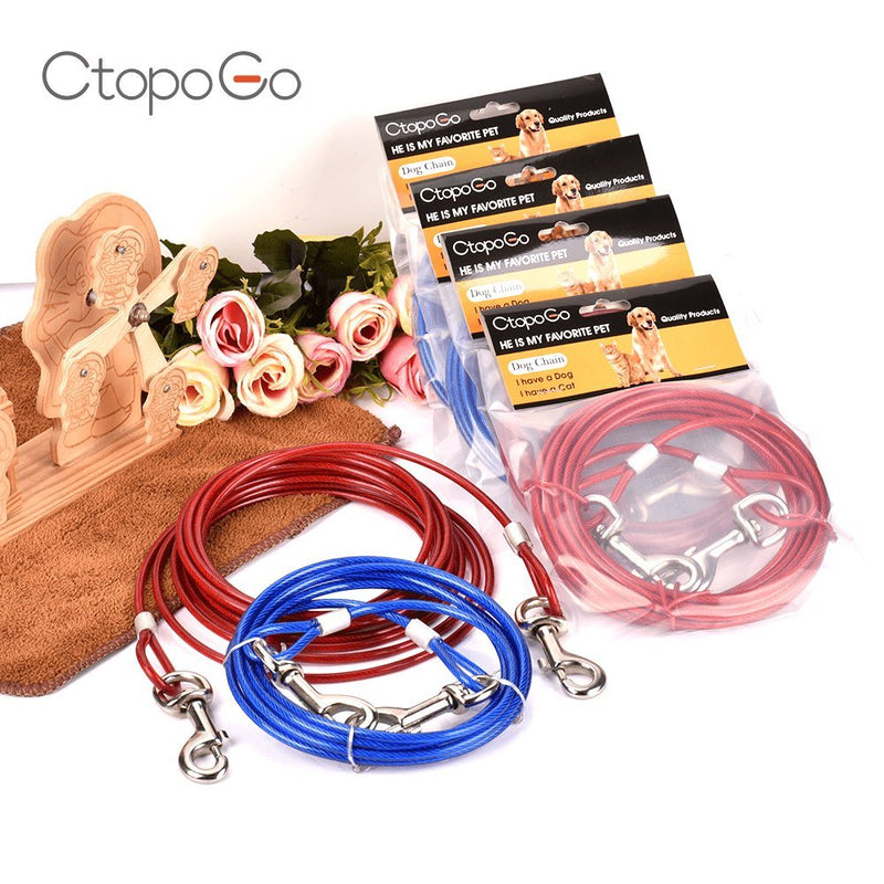 CtopoGo 10ft (3m) Dog Tie Out Cable,Pet Tie Out Cable,Tie-Out Cable for Dogs up to 125 lbs, Suitable for all breeds (3m, Blue) 3m - PawsPlanet Australia