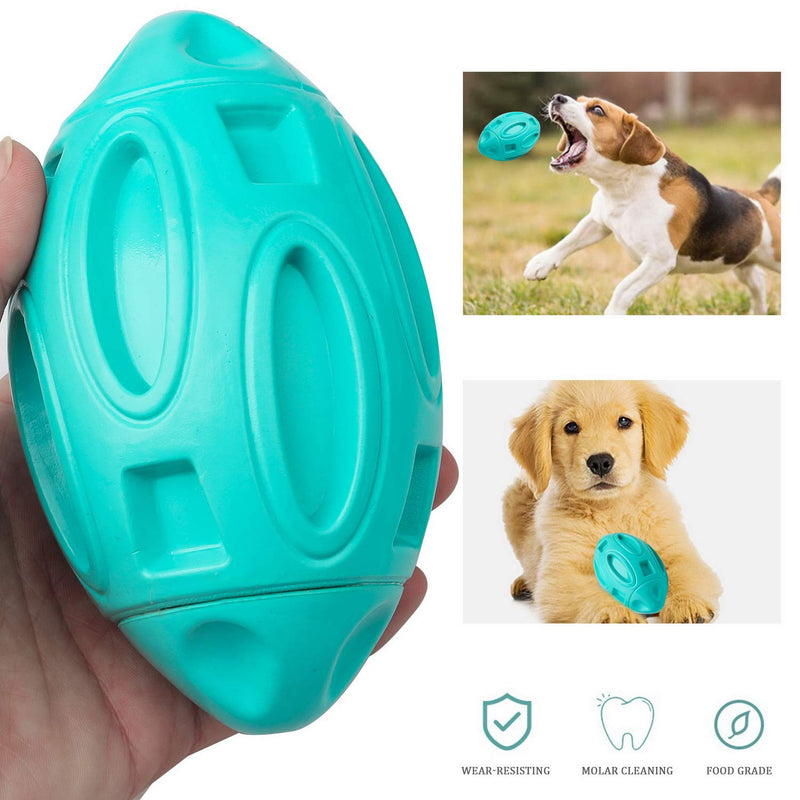 Dog Squeaky Toys Dog Chew, Dog Toys Ball for Aggressive Indestructible Outdoor Training Teething Dogs Rubber Rugby Toys for Large and Medium Chewers Dogs(Blue) - PawsPlanet Australia