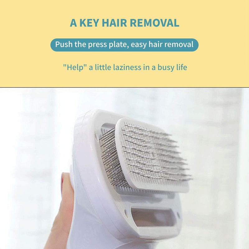 GENGXIN Pet Hair Dryer, Hot Air Brushing 2 in 1 Pet Hair Comb, Adjustable 3 Temperature Settings Hair Removal Cleaning Comb for Medium Small Dog Cat Slicker Shedding Brush - PawsPlanet Australia
