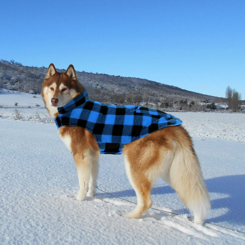 Dog Winter Coat, ASENKU Dog Jacket Plaid Reversible Dog Vest Waterproof Cold Weather Dog Clothes Pet Apparel for Small Medium Large Dogs X-Small (Pack of 1) Blue - PawsPlanet Australia