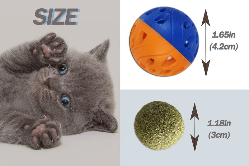 Catnip Ball Toys Including 2 Catnip Balls and 1 Jingle Ball Toy, Chew Toys Teeth Cleaning Hairball Removal - Interactive Cat Kicker Kitty Toys Cat Ball Toys - PawsPlanet Australia